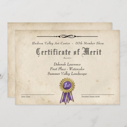 KARTGUNNINGCERTIFICAAT VOOR SHOWS (Voorkant / Achterkant)