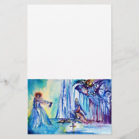 KARTHUR, LADY VAN HET MERK EN roze paars blauw Briefpapier (Voorkant)