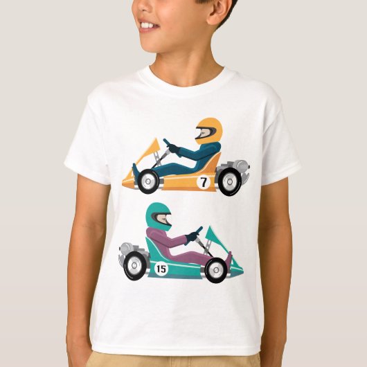 Karting Go Cart racevoertuig met chauffeur T-shirt (Voorkant)