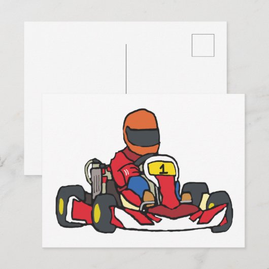 Karting Go-Kart Briefkaart (Voorkant / Achterkant)