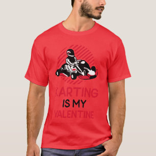 Karting is mijn Valentijn sportspeler jongen T-shirt