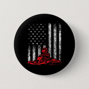 Karting - Karting Usa Amerikaanse Vlag Race Ronde Button 5,7 Cm