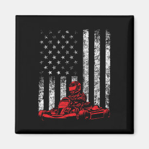 Karting - Kartracen Usa Amerikaanse Vlag Race Magneet