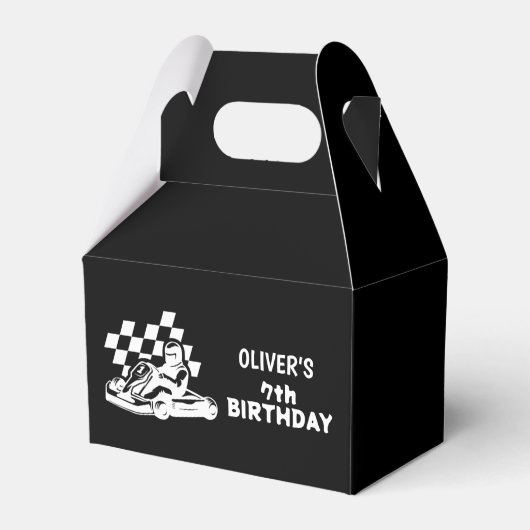Karting, raceauto jongens verjaardag bedankdoosjes (Voorkant Zijde)