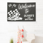 Karting, raceauto jongens verjaardag  spandoek (Insitu)
