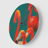 KARTKNOP VAN FLAMINGOS GROTE KLOK (Hoek)