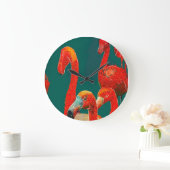 KARTKNOP VAN FLAMINGOS GROTE KLOK (Huis)