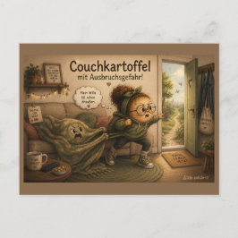 Kartöffelchen im Wohnzimmer – Postkarte Briefkaart