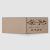 Karton bloemenboeken initialen bruiloft gastenboek (Volledig)