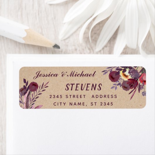 Karton Boho waterverf Romantisch bloemenboeket Etiket (Insitu)