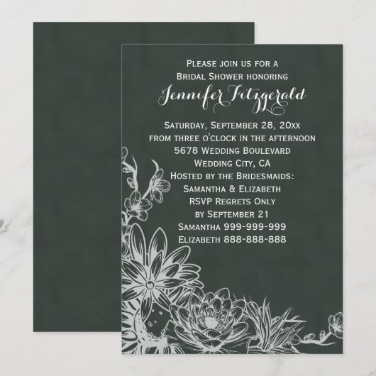  karton, Floral Display Vrijgezellenfeest Kaart (Voorkant / Achterkant)