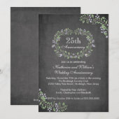 karton Floral Lijst Partij bij de Jubileum Kaart (Voorkant / Achterkant)