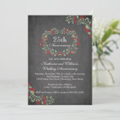  karton Floral Lijst Partij bij de Jubileum Kaart (Staand voorkant)