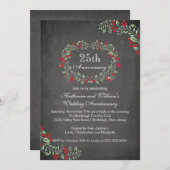  karton Floral Lijst Partij bij de Jubileum Kaart (Voorkant / Achterkant)