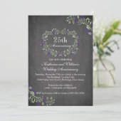  karton Floral Lijst Partij bij de Jubileum Kaart (Staand voorkant)