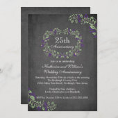  karton Floral Lijst Partij bij de Jubileum Kaart (Voorkant / Achterkant)