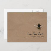 Karton Geïnspireerd Honing Bee Save The Date Aankondigingskaart (Voorkant / Achterkant)