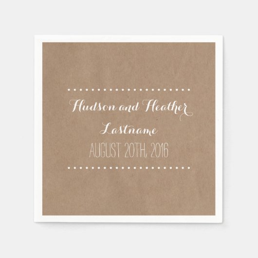 Karton geïnspireerde bruiloft servetten (Voorkant)