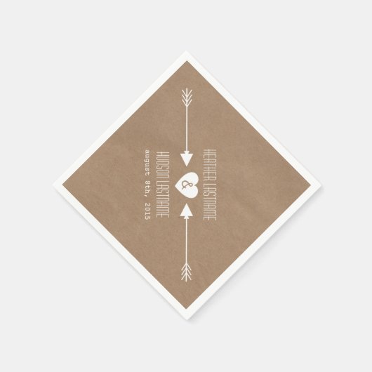 Karton Geïnspireerde Pijlen Bruiloft Servetten (Hoek)