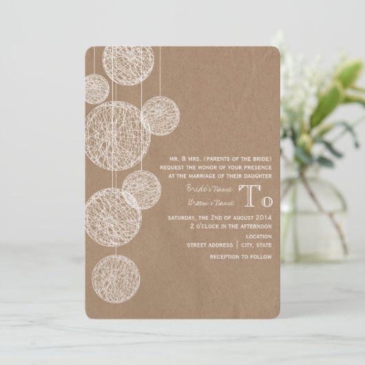 Karton geïnspireerde wijn Wereldbollen bruiloft Kaart (Staand voorkant)