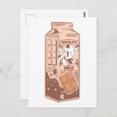 Karton met chocolade gearomatiseerde melk briefkaart (Voorkant / Achterkant)