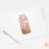 Karton met chocolade gearomatiseerde melk vierkante sticker (Envelop)