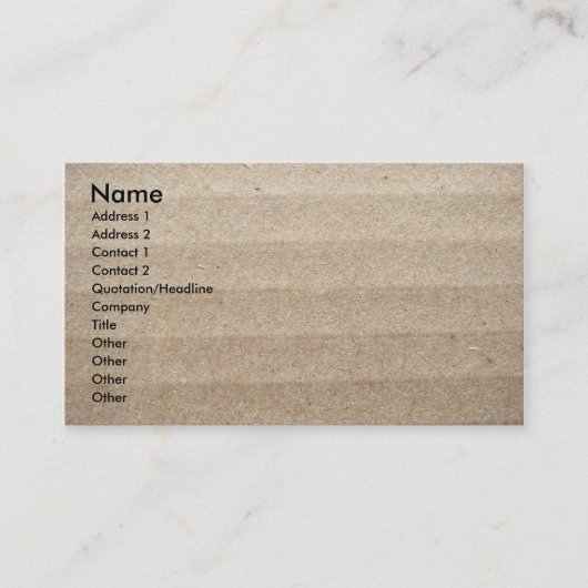 Karton Visitekaartje (Voorkant)