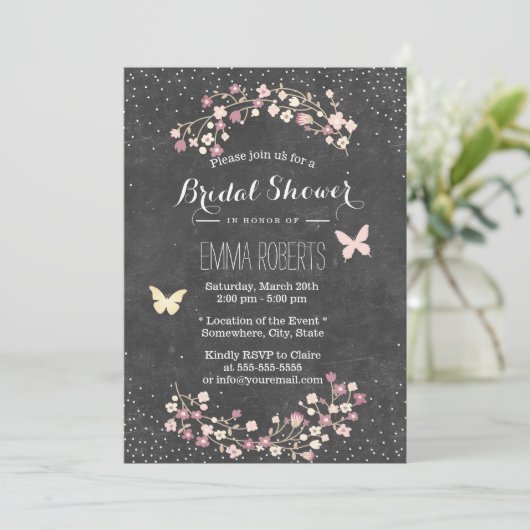  karton vlinderbloemig Vrijgezellenfeest Kaart (Staand voorkant)