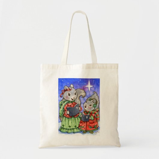 Kartonende kersteekhoorns - Canvas tas (Voorkant)