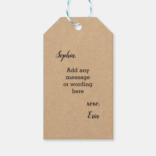 Kartonnen aangepast cadeaulabel (Voorkant)