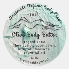 Kartonnen balseverpakking Zijde Aqua Ronde Sticker