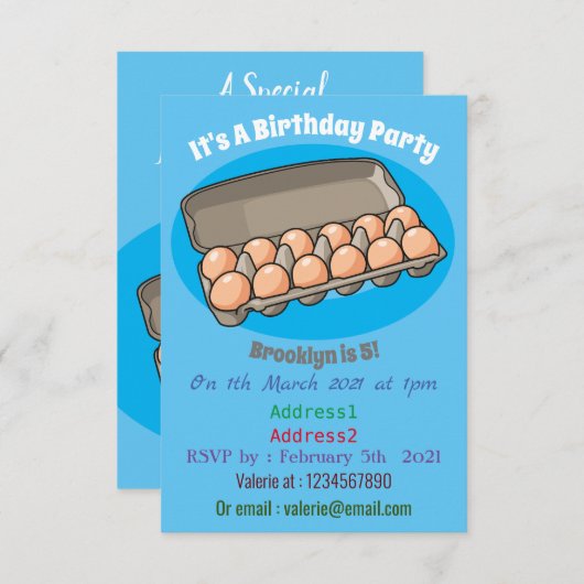 Kartonnen cartoon kaart (Voorkant / Achterkant)