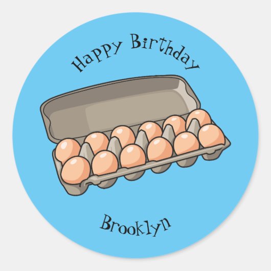 Kartonnen cartoon ronde sticker (Voorkant)