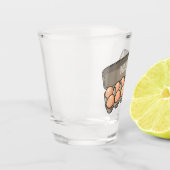 Kartonnen cartoon shot glas (Links)