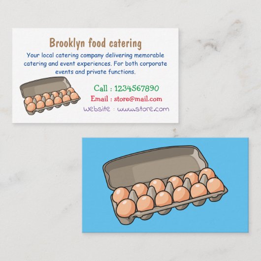 Kartonnen cartoon visitekaartje (Voorkant / Achterkant)