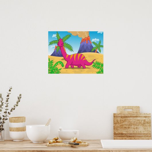 Kartonnen dinosaurus poster (Keuken)