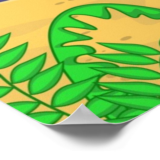 Kartonnen dinosaurus poster (Hoek)