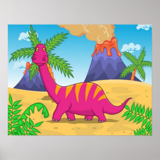 Kartonnen dinosaurus poster