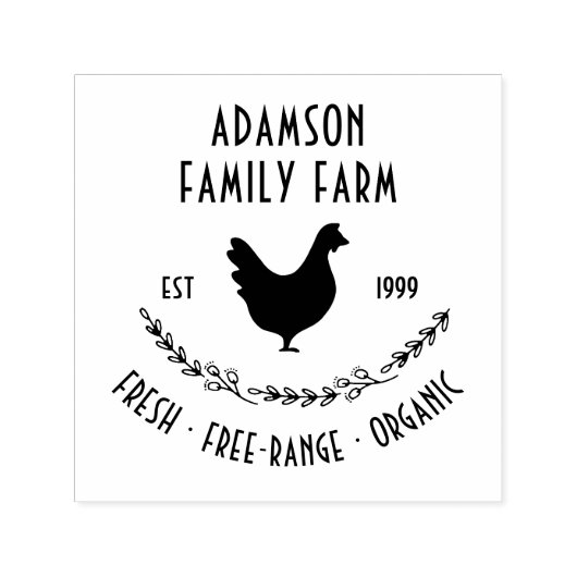 Kartonnen doos met boerderij  zelfinktende stempel (Design)