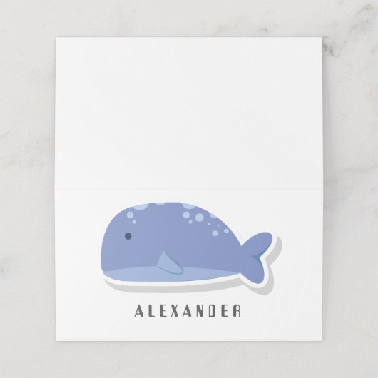 Kartonnen doos met flat sticker Whale Personalized Plaatskaartje (Buitenkant ongevouwen)
