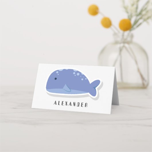 Kartonnen doos met flat sticker Whale Personalized Plaatskaartje (Voorkant)
