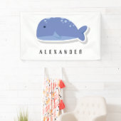 Kartonnen doos met flat sticker Whale Personalized Spandoek (Insitu)