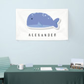 Kartonnen doos met flat sticker Whale Personalized Spandoek (Beurs)