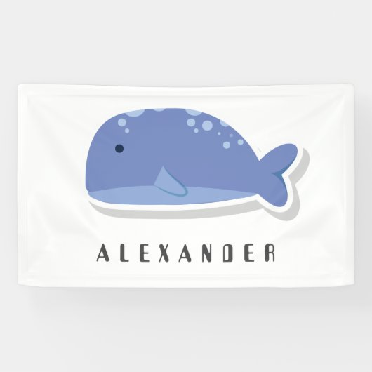 Kartonnen doos met flat sticker Whale Personalized Spandoek (Horizontaal)