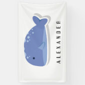 Kartonnen doos met flat sticker Whale Personalized Spandoek (Verticaal)