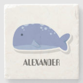 Kartonnen doos met flat sticker Whale Personalized Stenen Onderzetter (Voorkant)