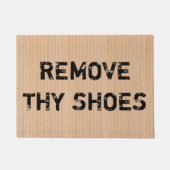 Kartonnen doos "Verwijder uw schoen" Unieke vun. Deurmat (Voorkant)