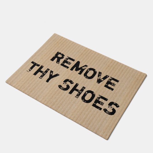 Kartonnen doos "Verwijder uw schoen" Unieke vun. Deurmat (Schuin)