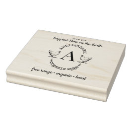 Kartonnen doos voor kippen en monogram Eieren Rubberstempel