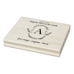 Kartonnen doos voor kippen en monogram Eieren Rubberstempel